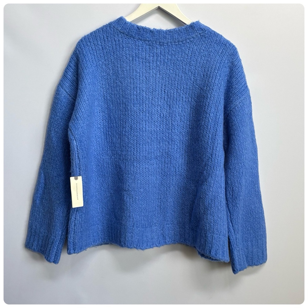 NWT Anthropologie Maeve Bunny Slope Cardigan front buttons Sweater in Blue, L - Picture 10 of 13